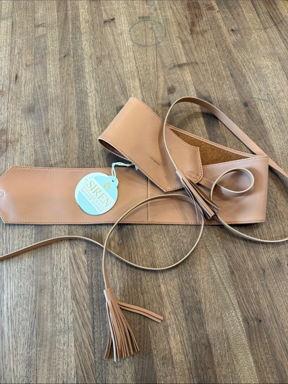 Spartina Tan Waist Tie Belt with Tassel